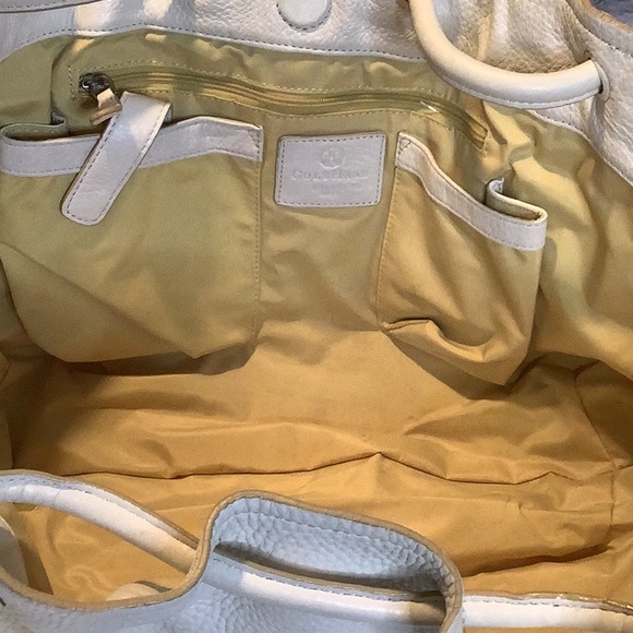 Cole Haan Pebbled Ivory Cream Leather Ruched Top Handbag - Picture 11 of 12